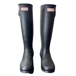 Hunter Boots Women's Size 5M Black Original Tall Rain w/box